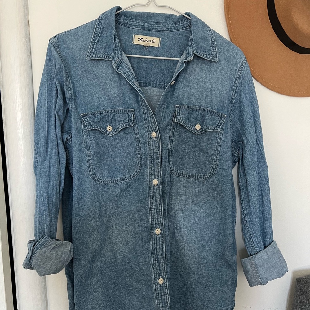 Madewell Denim Button-Down Collar Oversized Shirt